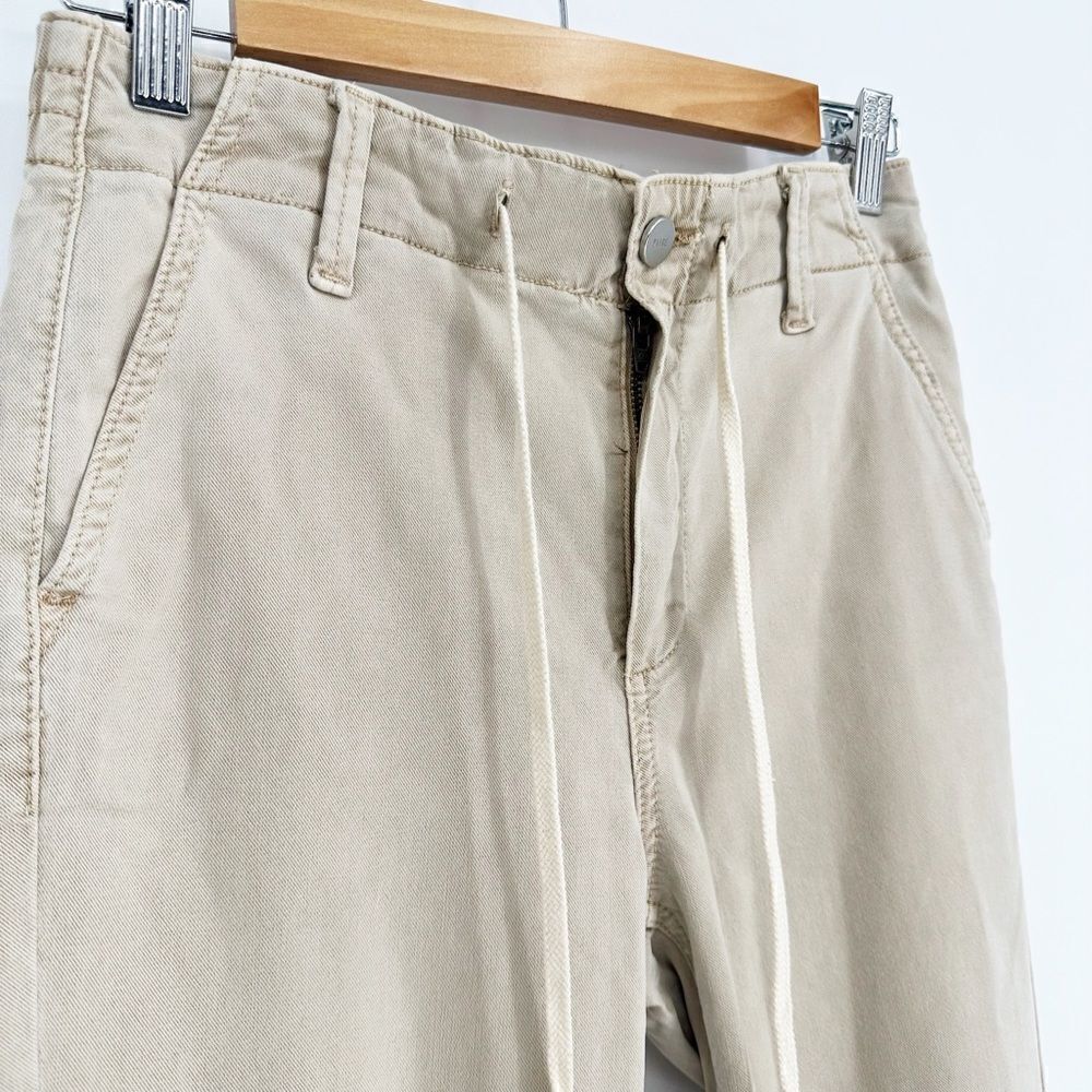 Paige Christy Chino Jogger Pants Drawstring in Faded Beige Wash Women's 25 - Picture 3 of 8